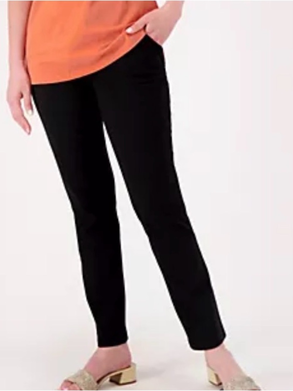 New Denim & Co. Active Duo Stretch Slim Straight Pants / Black / XL Tall